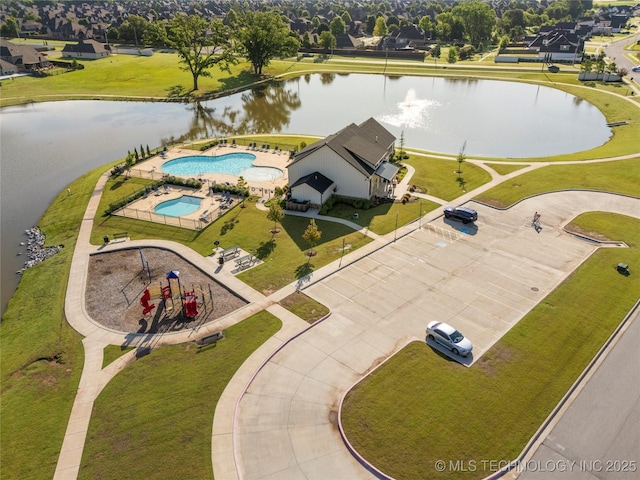 5913 E 127th St S, Tulsa, OK 74008 - drone / aerial view of a large body of water and a pool