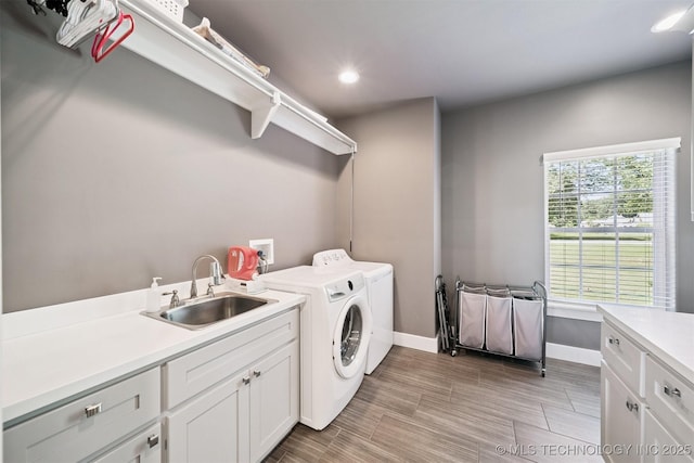 27920 160th St, Coweta, OK 74429 - washroom with washing machine and clothes dryer, cabinet space, and recessed lighting