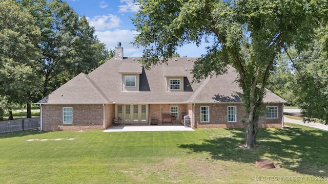 27920 160th St, Coweta, OK 74429 - rear view of house with brick siding, a patio area, and a chimney