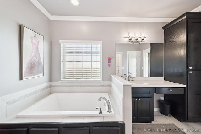 27920 160th St, Coweta, OK 74429 - full bath with a bath, vanity, and tile patterned floors