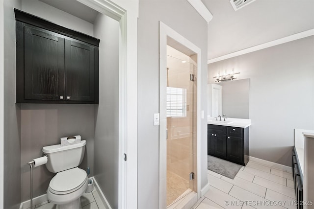 27920 160th St, Coweta, OK 74429 - full bathroom featuring vanity, a stall shower, and tile patterned floors