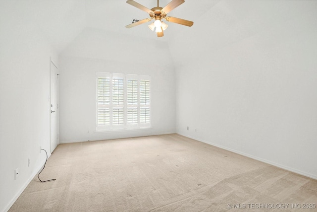 1005 E Fargo St, Broken Arrow, OK 74012 - carpeted spare room featuring a ceiling fan and vaulted ceiling