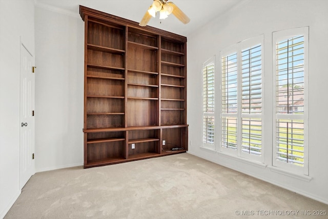 1005 E Fargo St, Broken Arrow, OK 74012 - carpeted empty room with ceiling fan and ornamental molding
