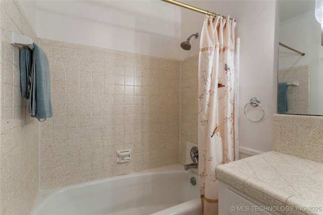 6016 E 52nd Pl, Tulsa, OK 74135 - bathroom with shower / bath combo with shower curtain and vanity
