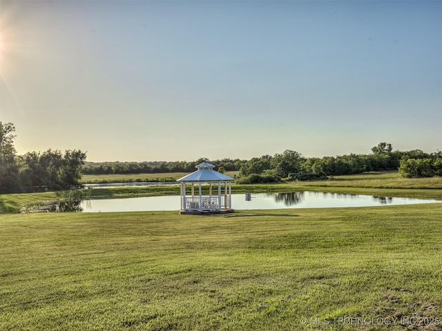 353800 E 5400th Rd, Maramec Twp, OK 74045 - water view featuring a gazebo