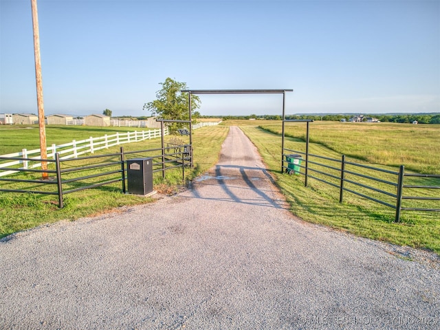 353800 E 5400th Rd, Maramec Twp, OK 74045 - view of street featuring a rural view and a gated entry