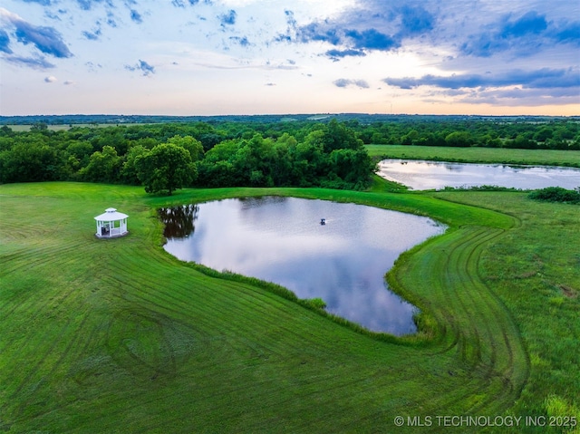 353800 E 5400th Rd, Maramec Twp, OK 74045 - aerial view at dusk of a water view and a view of trees