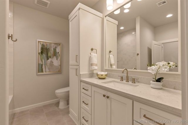 3528 S Troost Ave, Tulsa, OK 74105 - bathroom featuring vanity, recessed lighting, and tile patterned flooring