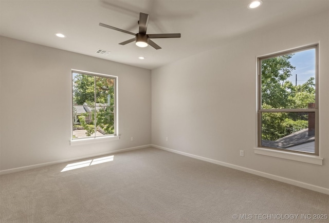 3528 S Troost Ave, Tulsa, OK 74105 - carpeted empty room featuring recessed lighting and ceiling fan