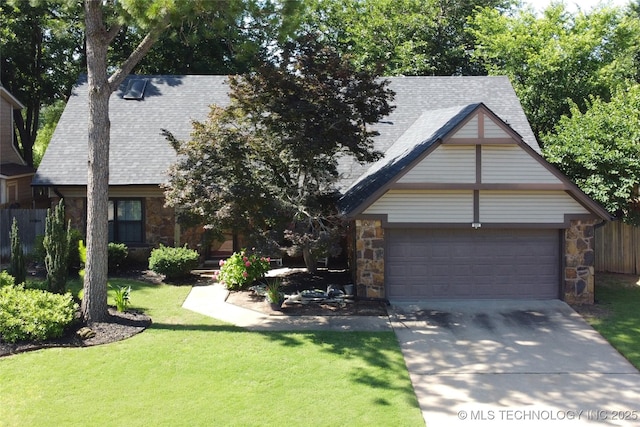 809 W Imperial St, Broken Arrow, OK 74011 - view of front of property featuring stone siding, roof with shingles, concrete driveway, and an attached garage