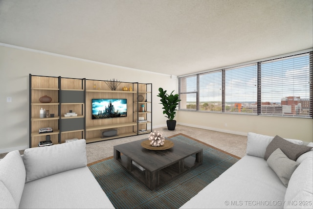 450 W 7th St # 908, Tulsa, OK 74119 - carpeted living room featuring baseboards