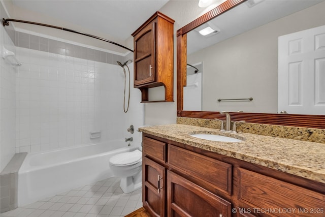 2847 W 115th Pl S, Jenks, OK 74037 - bathroom with tile patterned floors, vanity, and shower / bath combination