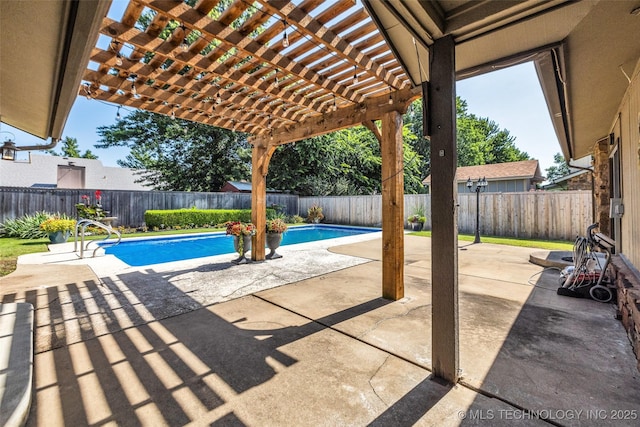 2847 W 115th Pl S, Jenks, OK 74037 - view of pool featuring a pergola, a fenced backyard, and a patio