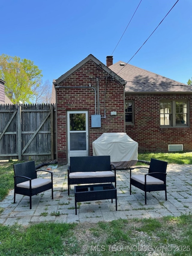 3156 S Madison Ave, Tulsa, OK 74105 - view of patio with outdoor lounge area and grilling area