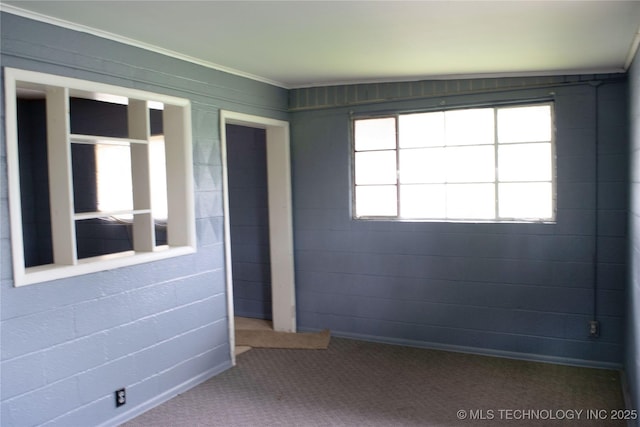 3812 E 28th St, Tulsa, OK 74114 - carpeted empty room with crown molding
