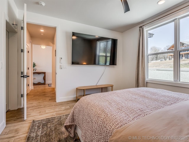 409340 E 1190th Rd, Eufaula, OK 74432 - bedroom featuring light wood-style floors and recessed lighting