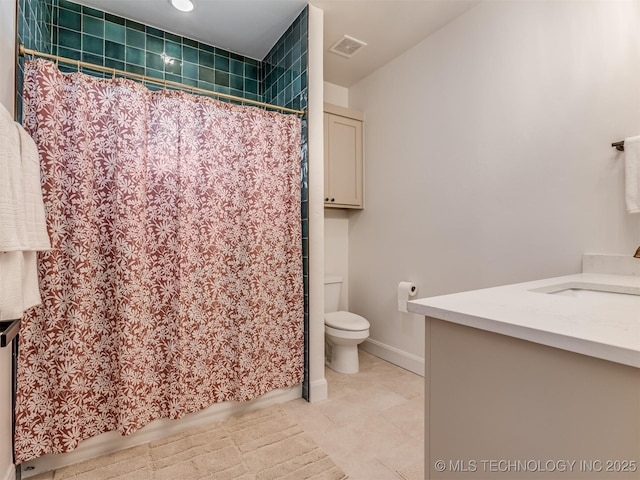 409340 E 1190th Rd, Eufaula, OK 74432 - bathroom with vanity, tile patterned floors, and shower / bath combo