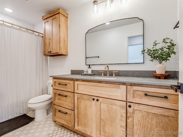 409340 E 1190th Rd, Eufaula, OK 74432 - bathroom featuring vanity and a shower with curtain