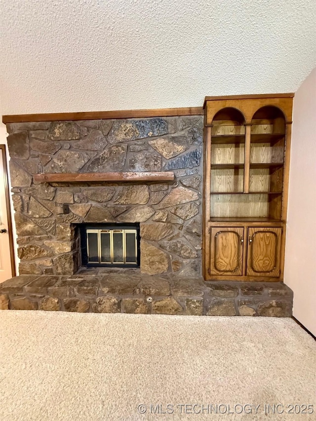 9613 N 107th E Ave, Owasso, OK 74055 - detailed view of carpet floors and a fireplace
