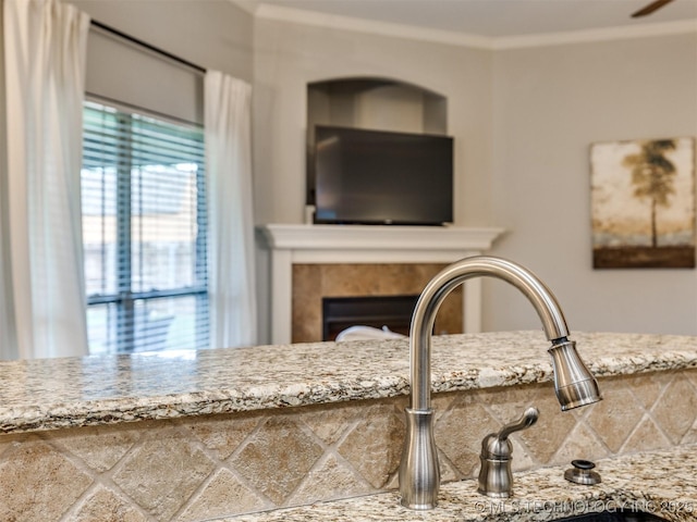 2603 S 16th Pl, Broken Arrow, OK 74012 - detailed view of ornamental molding and a fireplace
