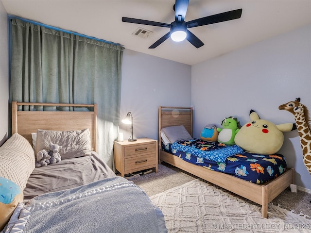 2603 S 16th Pl, Broken Arrow, OK 74012 - carpeted bedroom featuring a ceiling fan