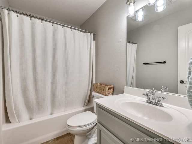 2603 S 16th Pl, Broken Arrow, OK 74012 - bathroom with vanity, shower / bathtub combination with curtain, and tile patterned floors