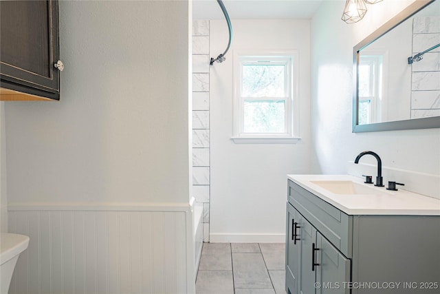 11598 E Oak St, Claremore, OK 74019 - full bath featuring vanity, tile patterned floors, and bathing tub / shower combination