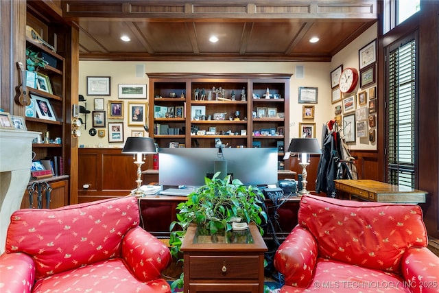 2524 E 66th Pl, Tulsa, OK 74136 - home office with wainscoting and ornamental molding