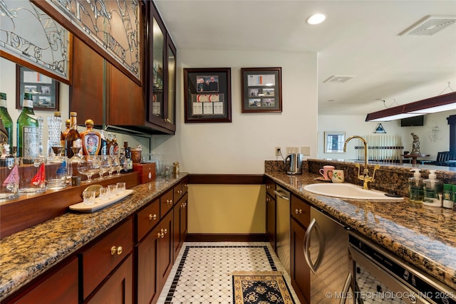 2524 E 66th Pl, Tulsa, OK 74136 - indoor bar with recessed lighting and dishwashing machine