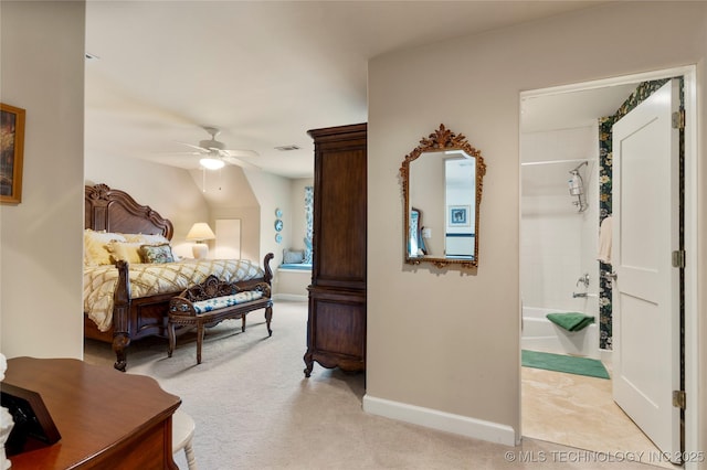 2524 E 66th Pl, Tulsa, OK 74136 - bedroom with light carpet and ceiling fan
