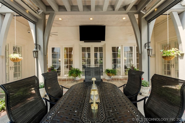 2524 E 66th Pl, Tulsa, OK 74136 - view of patio featuring outdoor dining space and french doors