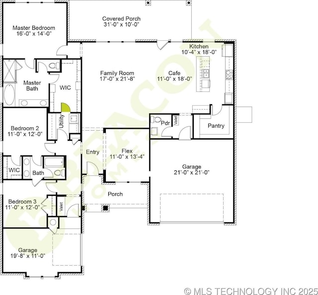 7117 E Queens St, Broken Arrow, OK 74014 - view of property floor plan