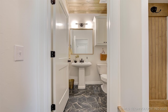 7117 E Queens St, Broken Arrow, OK 74014 - half bathroom with toilet and tile patterned flooring