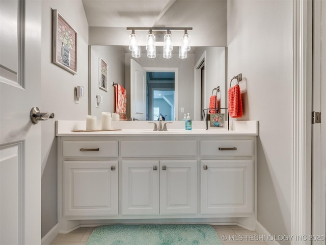 5509 E 121st Pl S, Tulsa, OK 74008 - bathroom with vanity and tile patterned floors