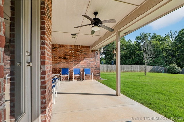 6904 S Chestnut Ave, Broken Arrow, OK 74011 - view of patio / terrace with a ceiling fan