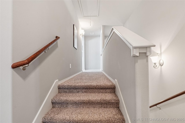 6904 S Chestnut Ave, Broken Arrow, OK 74011 - staircase with attic access and carpet
