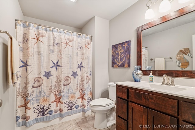 6904 S Chestnut Ave, Broken Arrow, OK 74011 - bathroom featuring vanity, tile patterned floors, and curtained shower