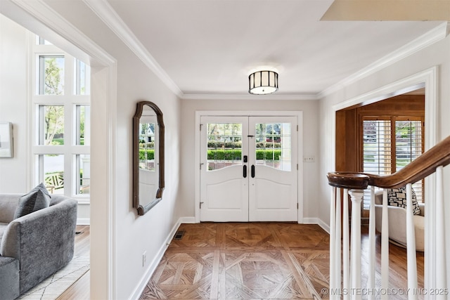 2151 E 27th St, Tulsa, OK 74114 - entryway with french doors and crown molding