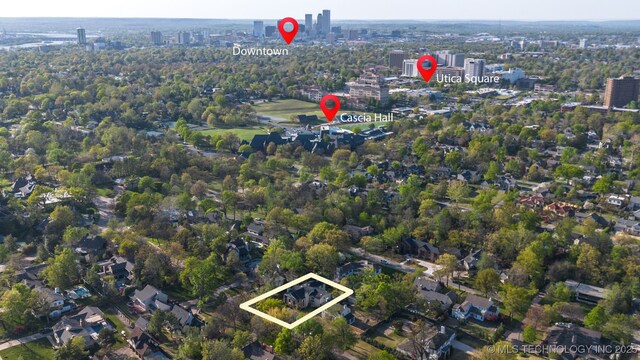2151 E 27th St, Tulsa, OK 74114 - view of urban area featuring property parcel outlined