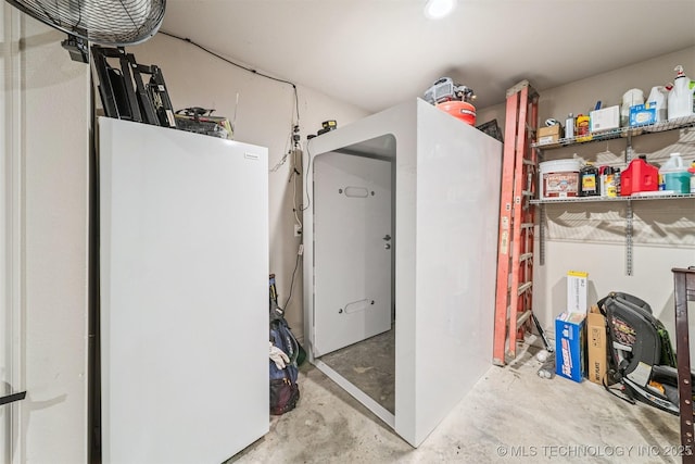 8035 Tims Ln, Claremore, OK 74019 - below grade area with freestanding refrigerator