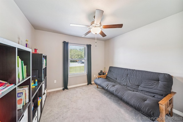 8035 Tims Ln, Claremore, OK 74019 - living area with ceiling fan and carpet