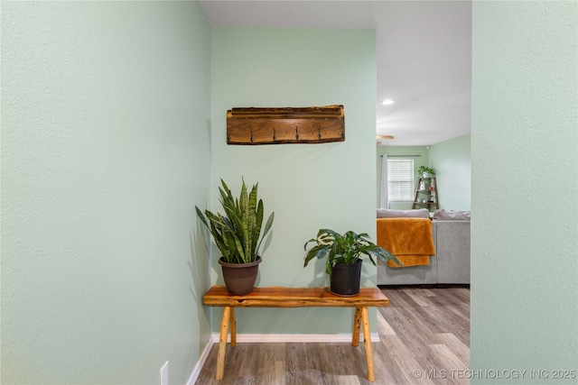 70155 S 336th Ct, Wagoner, OK 74467 - hall featuring wood finished floors and recessed lighting