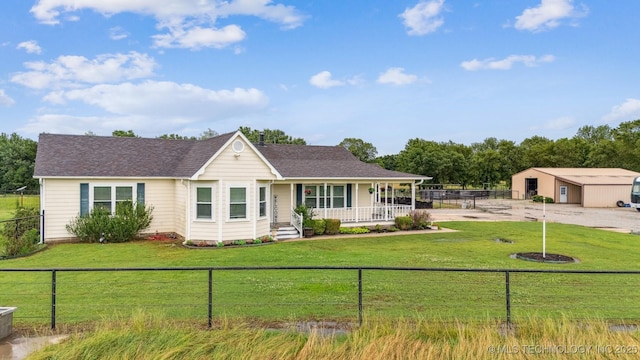 12929 N Sheridan Rd, Collinsville, OK 74021 - view of front of house with covered porch and a shingled roof