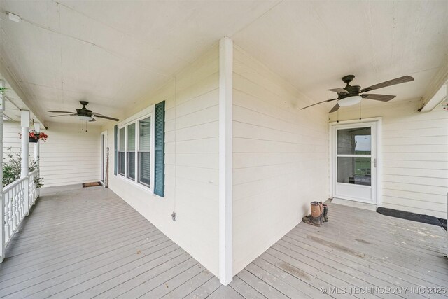 12929 N Sheridan Rd, Collinsville, OK 74021 - wooden terrace featuring ceiling fan