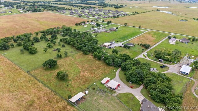 12929 N Sheridan Rd, Collinsville, OK 74021 - aerial overview of property's location with rural landscape