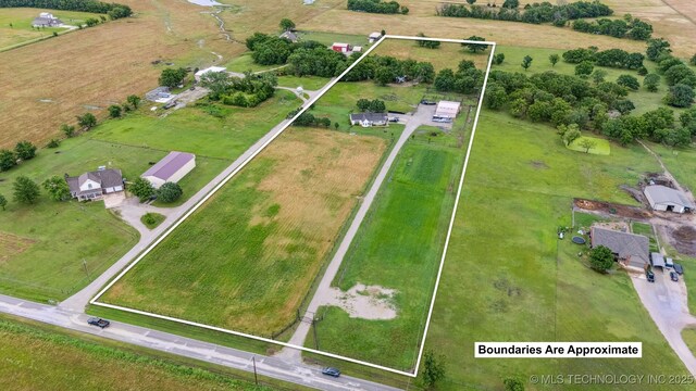 12929 N Sheridan Rd, Collinsville, OK 74021 - view of property location with property parcel outlined and rural landscape