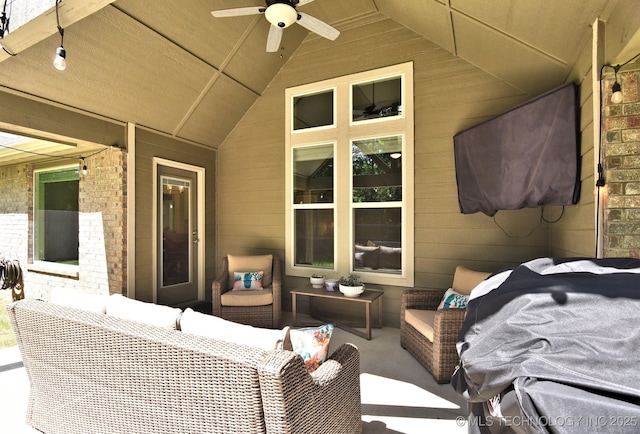 10423 S 233rd E Pl, Broken Arrow, OK 74014 - view of patio / terrace featuring an outdoor living space and ceiling fan