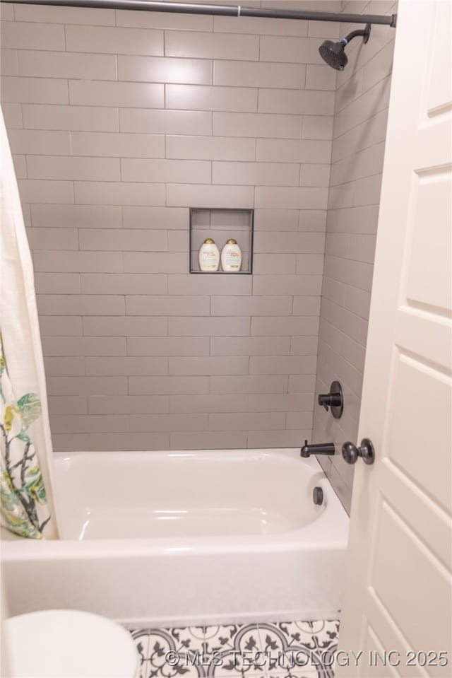 13661 S 23rd St, Bixby, OK 74008 - full bath with shower / tub combo and tile patterned flooring