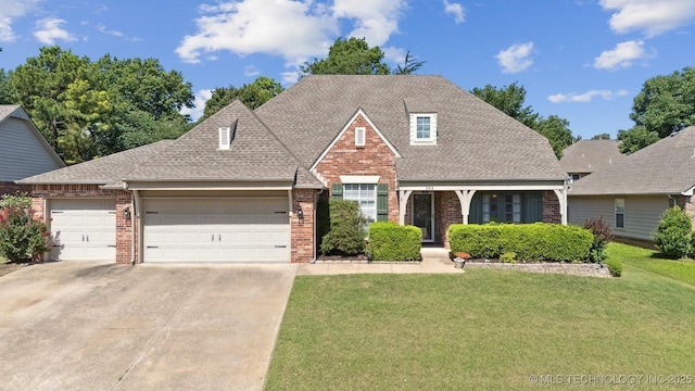 304 S 63rd St, Broken Arrow, OK 74014 - traditional home with brick siding, a garage, a front lawn, and concrete driveway
