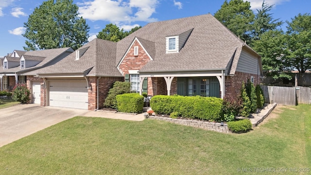 304 S 63rd St, Broken Arrow, OK 74014 - view of front of home featuring brick siding, an attached garage, roof with shingles, and concrete driveway